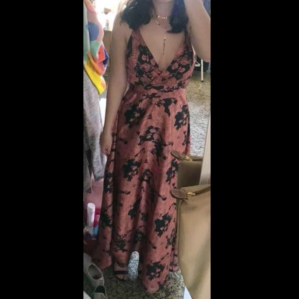 Pink flower formal gown